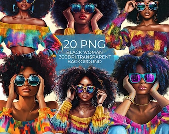 Mujer negra, niña negra PNG, afroamericanos PNG, personas negras, chica atrevida, diseños de mujeres PNG, gráfico de niña negra, arte colorido de mujer negra
