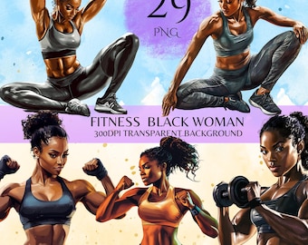 Fitness Black Girl Png Self Care Png Afro Woman Designs Black Women Graphics Black Fitness Girl Clipart African American Gym Girl Stickers