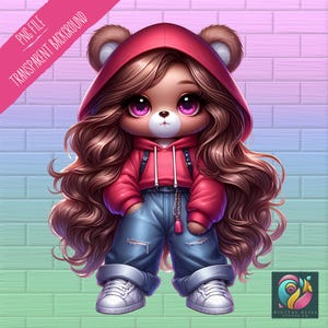 Urban Bear Png, Streetwear Png, Urban Png Designs, Hip Hop Bear Png, Hiphop Png, Streetwear Designs, Bear Png, Graffiti Bear, Girl Bear Png