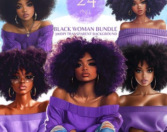Black Woman Png Afro Hair Sassy Sticker Black Girl Afro Woman Designs Fashion Black People Clipart African American Graphic Instant Download
