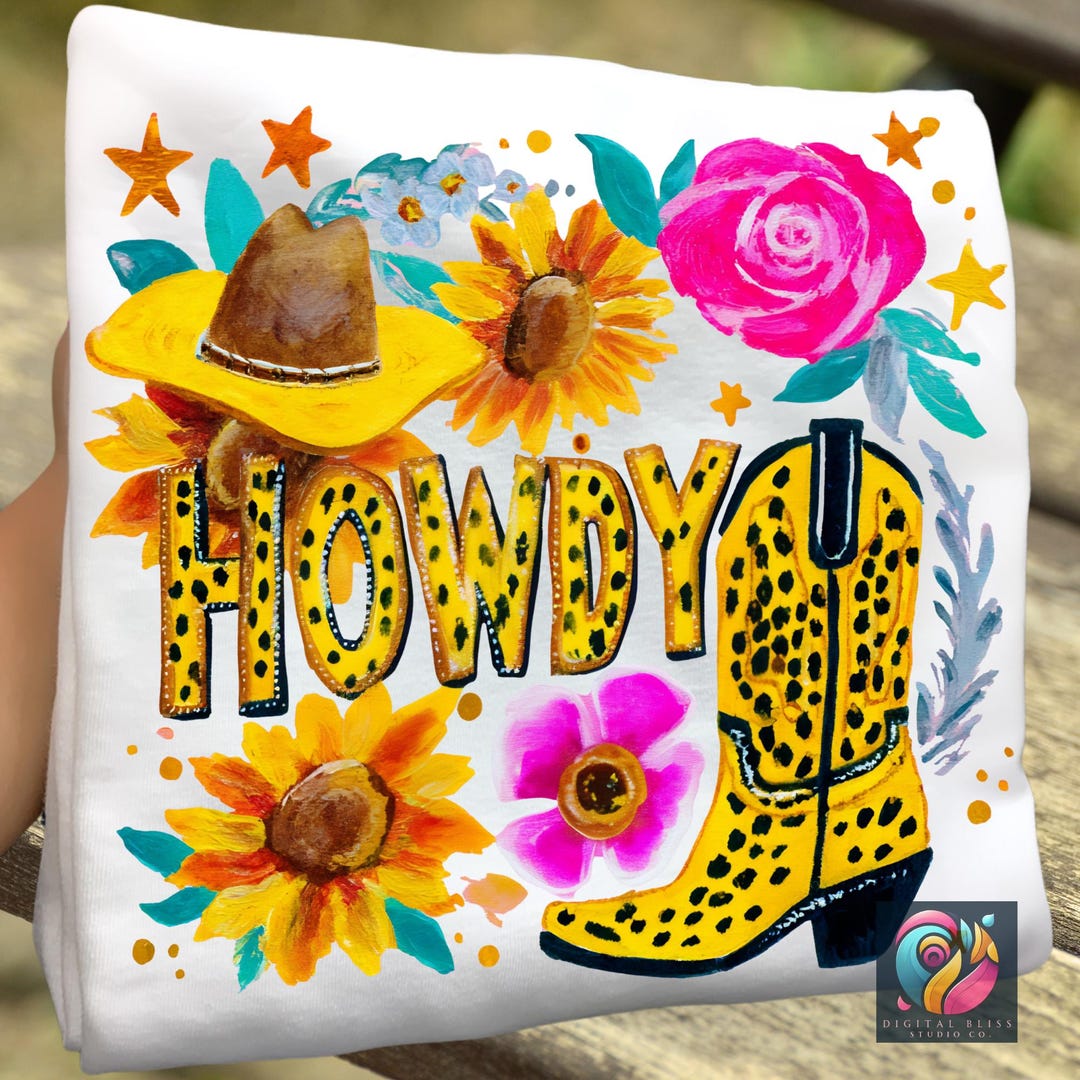 Spring Howdy Floral Howdy Cowboy Png Bundle, Western Flower Rodeo Tshirt Designs ...
