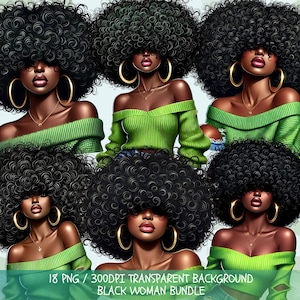 Black Woman, Bundle Png, Black Girl Png, African American Png, Black People, Afro Woman Women Png Designs, Afro Hair, Black Girl Graphics