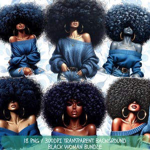Black Woman, Bundle Png, Black Girl Png, African American Png, Black People, Afro Woman Women Png Designs, Afro Hair, Black Girl Graphics