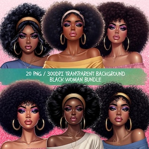 Black Woman, Bundle Png, Black Girl Png, African American Png, Black People, Afro Woman Women Png Designs, Black Girl Graphics, Glitter Png