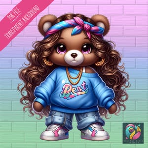 Urban Bear Png, Streetwear Png, Urban Png Designs, Hip Hop Bear Png, Hiphop Png, Streetwear Designs, Bear Png, Graffiti Bear, Girl Bear Png