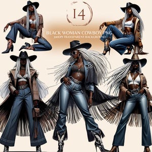 Black Woman Cowboy Png Western Cowgirl Afro Woman Bundle Clipart  Black Girl African American Cowboy Hat Boots Design Black People Stickers