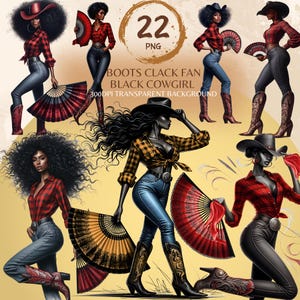 Boots Clack Fan Black Cowgirl Png Black Woman Western Graphic Design Black People African American Rodeo Cowboy Hat Stickers On The Ground
