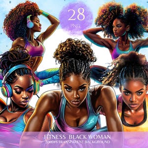 Fitness Black Girl Png Self Care Png Afro Woman Designs Black Women Graphics Black Fitness Girl Clipart African American Gym Girl Stickers
