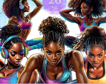 Fitness Black Girl Png Self Care Png Afro Woman Designs Black Women Graphics Black Fitness Girl Clipart African American Gym Girl Stickers