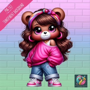 Urban Bear Png, Streetwear Png, Urban Png Designs, Hip Hop Bear Png, Hiphop Png, Streetwear Designs, Bear Png, Graffiti Bear, Girl Bear Png