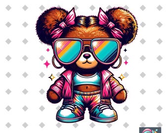 Graffiti Bear PNG, Urban Streetwear Design (Digital Download)