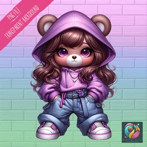 Urban Bear Png, Streetwear Png, Urban Png Designs, Anime Bear, Hiphop Png, Streetwear Designs, Bear Png, Graffiti Bear, Girl Bear Png