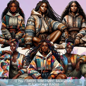 Black Woman Png, Black Girl Png, Bundle Png, African American Png, Hip Hop Png, Girl Png, Urban Png, Urban Streetwear Design, Afro Woman Png