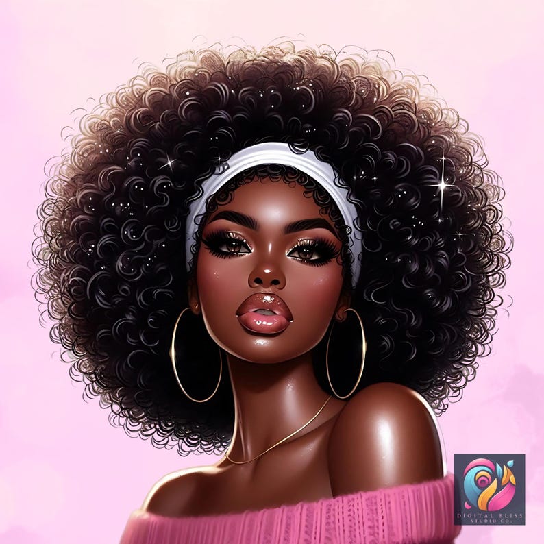 Black Woman, Bundle Png, Black Girl Png, African American Png, Black People, Afro Woman Women Png Designs, Black Girl Graphics, Glitter Png