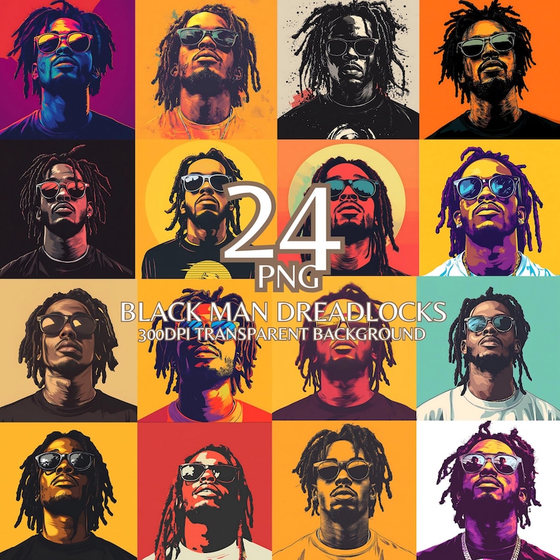 Black Man Dreadlocks Png Bundle Cool Black Men Png Stickers African ...