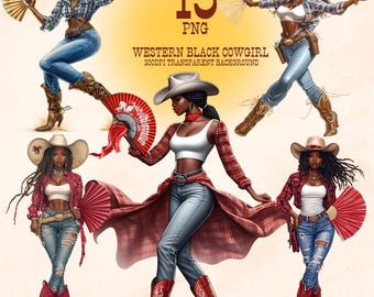 Black Cowgirl Png Black Woman Western Graphic Design Black People Rodeo  African American Boots Hat Stickers Clack Fan On The Ground
