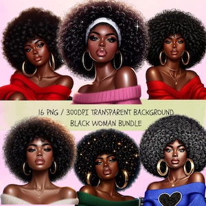 Black Woman, Bundle Png, Black Girl Png, African American Png, Black People, Afro Woman Women Png Designs, Black Girl Graphics, Glitter Png