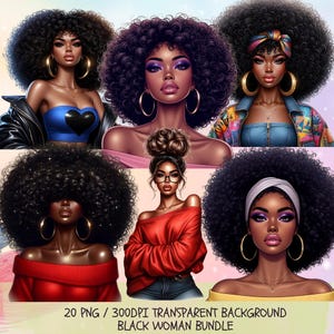 Black Woman, Bundle Png, Black Girl Png, African American Png, Black People, Afro Woman Women Png Designs, Black Girl Graphics, Glitter Png