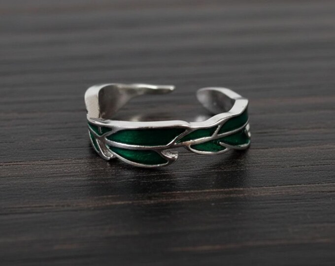 Bleu Ring, Leaf Ring, Something Blue, Stack Ring, Free Size Ring ...