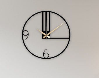 Minimalist Metal Wall Clock: Modern Oversized Silent Clock