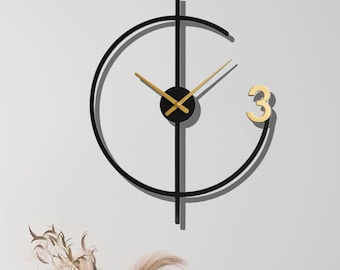 Minimalist Gear Wheel Metal Wall Clock - Silent Modern Art