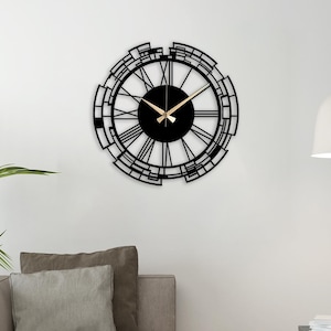 Unique Metal Wall Art, Modern Oversized Metal Wall Clock, Christmas Day Gift, Metal Wall Decor For Home And Office,Silent Wall Clock