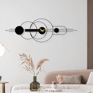 Geometric Metal Clock Wall Art, Modern Minimalist Home Decor, Stylish Timepiece for Living Room, Unique Gift for Housewarming