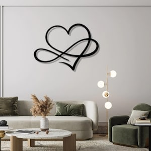 Infinity Love, Infinity Heart Metal Wall Decor,  Metal Wall Art, Minimalist, Wedding Gift, Anniversary Gifts, Love Art, Valentine