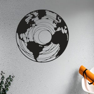 Arte mural con mapa del mundo, mapa del mundo de metal con continentes, arte mural de metal para decoración del hogar y la oficina, diseño de pared de metal, colgante de pared para entrada interior