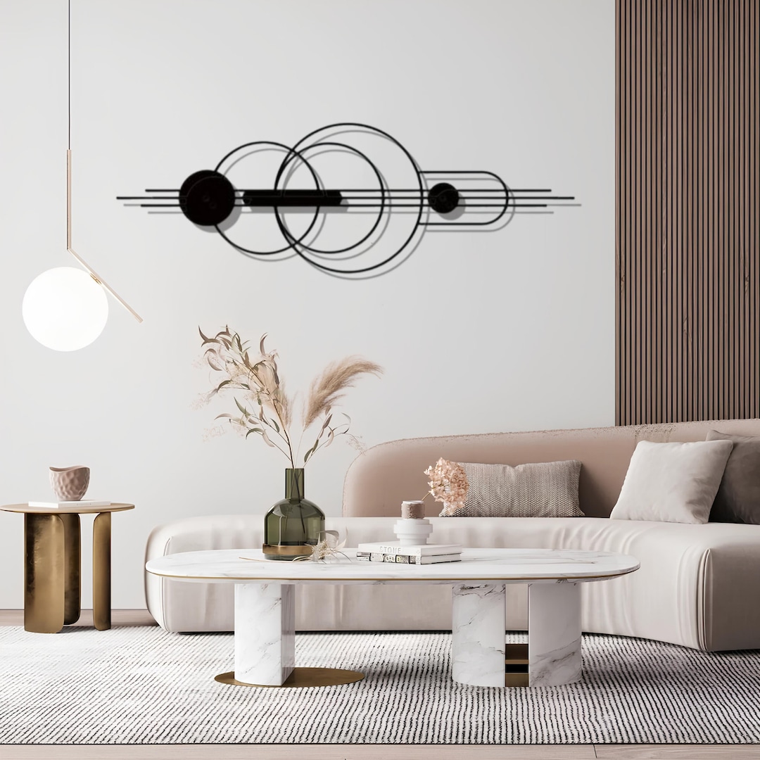 Elegant Geometric Metal Wall Sculpture: Modern Abstract Art for Living ...