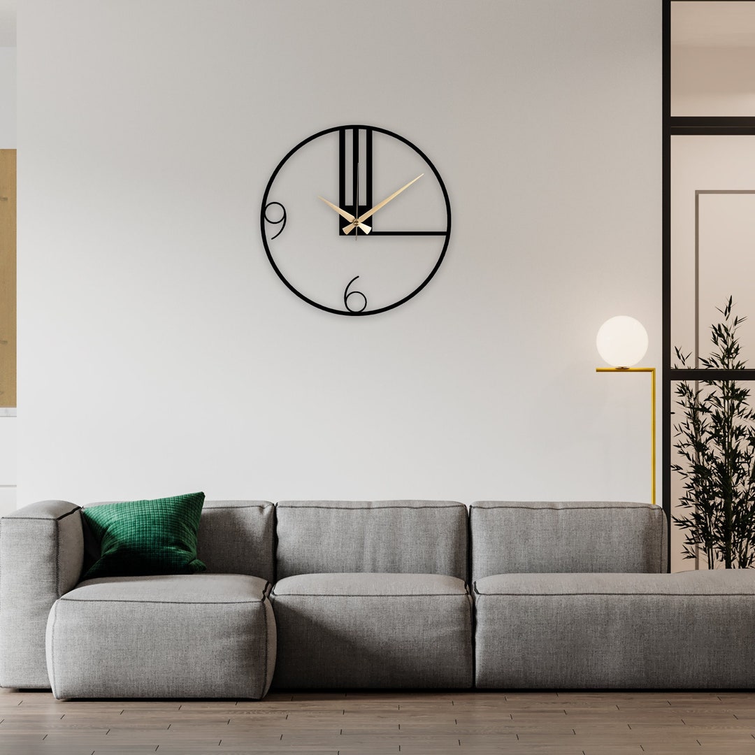 Minimalist Metal Wall Clock: Modern Oversized Silent Clock - Etsy UK