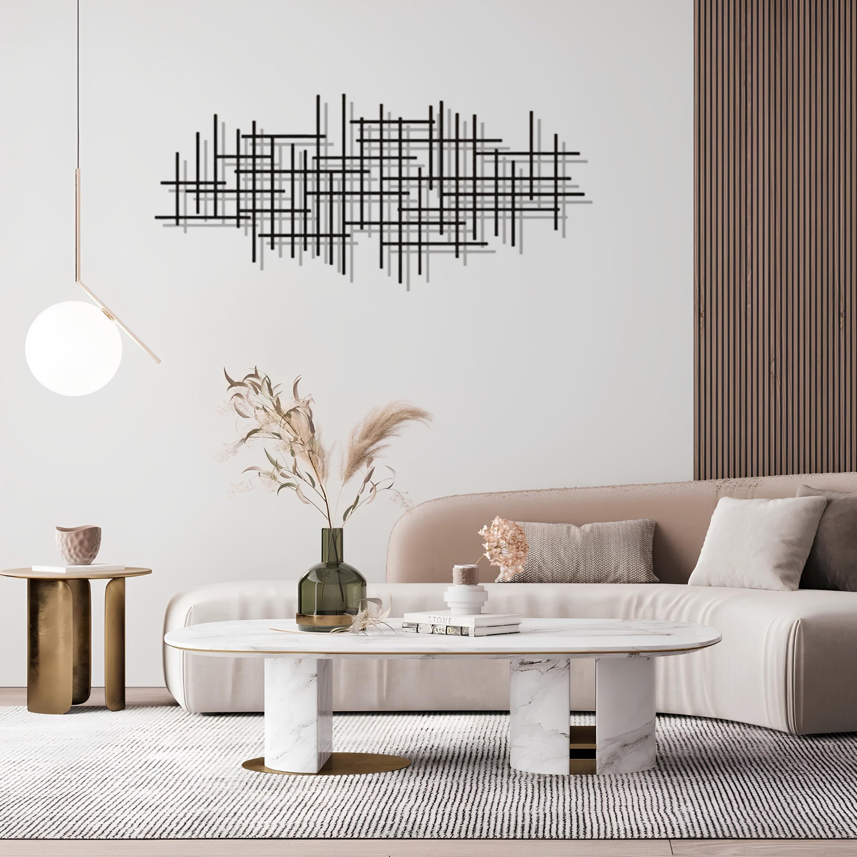 Modern Luxury Metal Wall Decor, Mid Century Wall Art, Abstract Metal ...