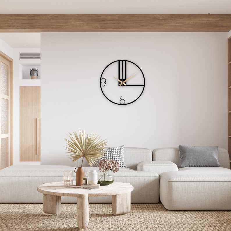Minimalist Metal Wall Clock: Modern Oversized Silent Clock - Etsy UK