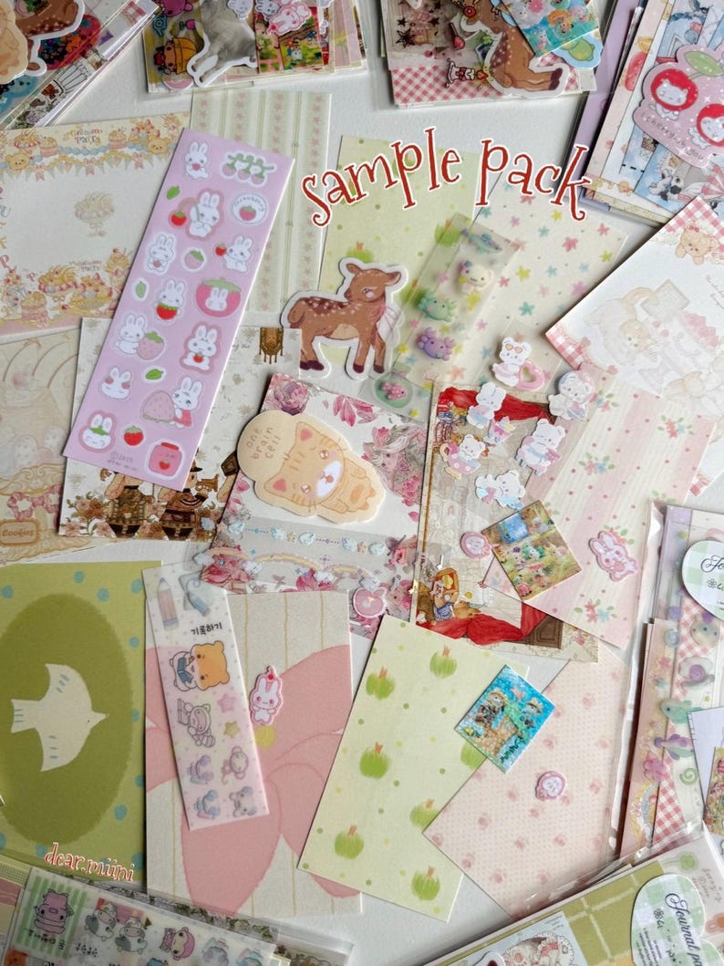 Scrapbook Journal Pack: Korean Stickers, Memo Sheets, Journaling image 2