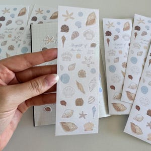 Ocean Muscheln Sticker Blatt | Niedliche Aufkleber, Deko, Schreibwaren, Journaling, Planer, Penpal