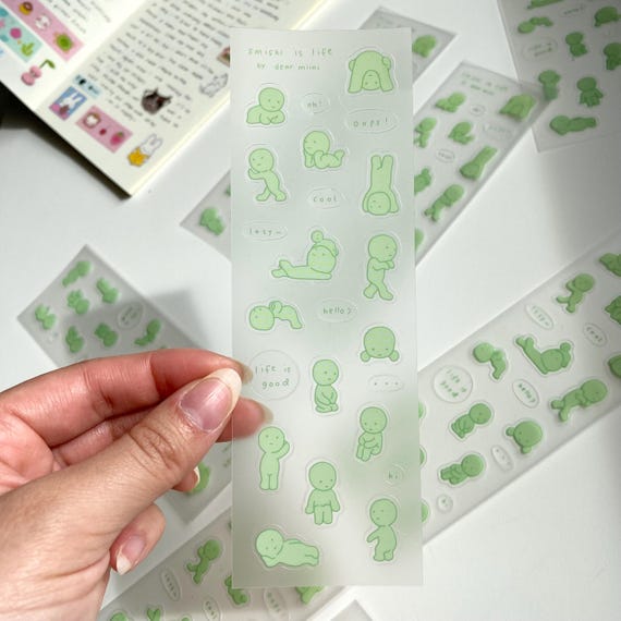 Smiski Sticker Sheet | Matte PET, Journaling Stickers, Planner Sticker
