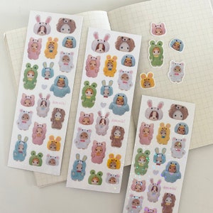 Süsser Critter Tier-Aufkleber Bogen | Niedliche Aufkleber, Deko, Schreibwaren, Journaling, Planer, Penpal