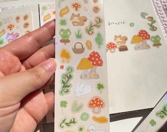Mushroom Forest Sticker Sheet | Waterproof, Scrapbook, Journaling