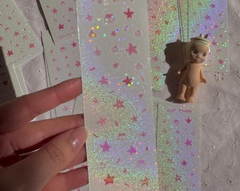 Holographic Sugar Sprinkles Sticker Sheet | Planner, Journal, Korean Stationery (Waterproof)