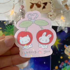 I Cherry-sh Sie Paar Wasserdicht holographischer Aufkleber | Holographischer Sticker, Geschenke für Sie, Sticker Flake, Coquette, Girly