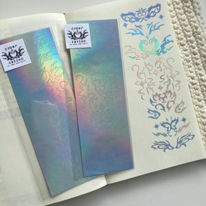 Cybercore Tattoo Sticker Sheet: Holographic Decals for Journaling, Korean Stationery, Penpal, Journaling, Planner Stickers