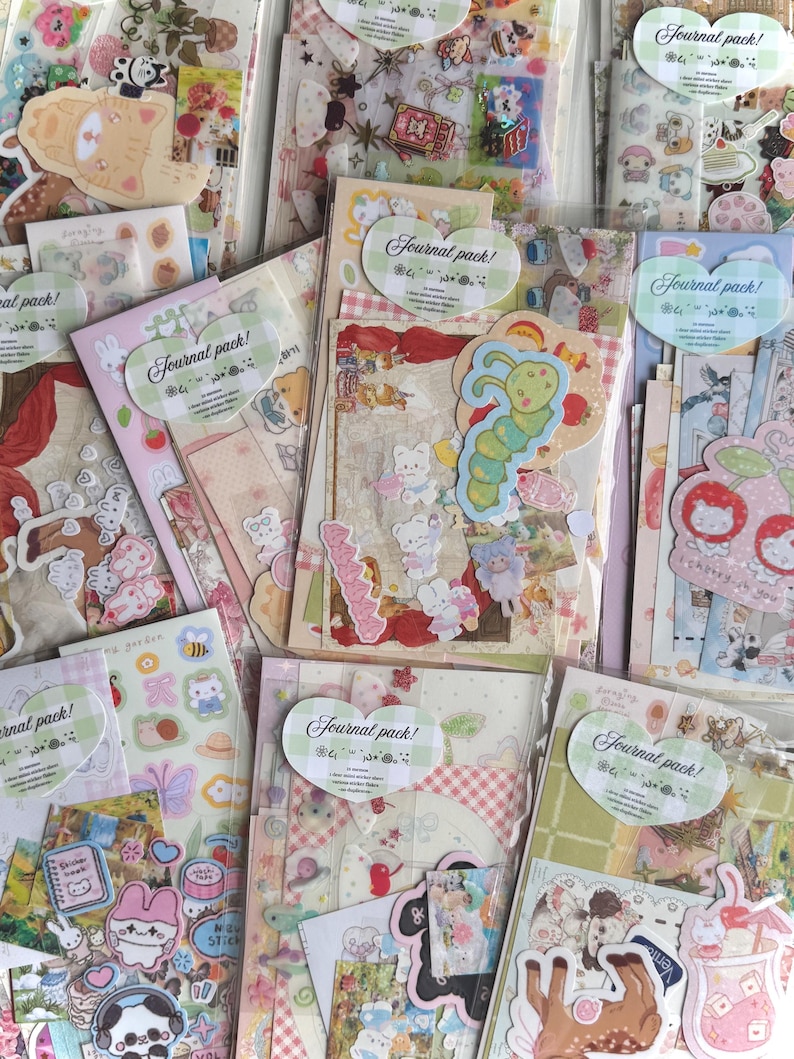 Scrapbook Journal Pack: Korean Stickers, Memo Sheets, Journaling image 1