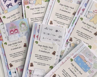 Oops Sticker Pack | 5 Random Matte/Holo Sheets (B-Grade)