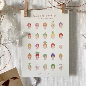 Impression d'art Sonnypedia fruits et légumes A6 | Impression d'art, carte, oeuvre d'art, cadeau pour elle