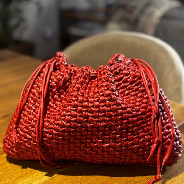 Bolso de crochet "Clara" en ecopiel