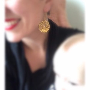 Matrix, Earrings in Brass
