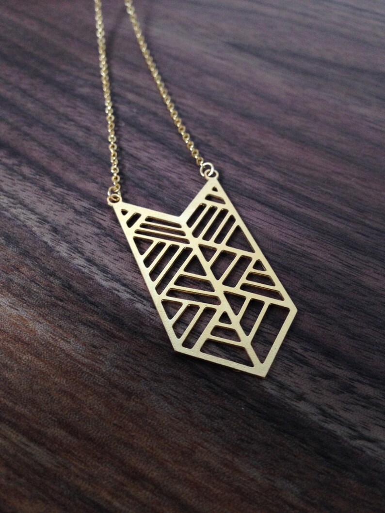 All the Right Angles, Necklace in Gold or Silver image 1