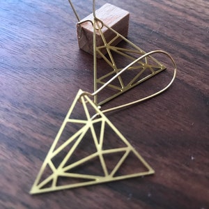 Triangulate, Earrings in Brass image 2