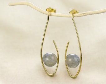 Labradorite Earrings,Labradorite, Gold Filled Earrings, 925 Sterling Silver Earrings, Blue Earrings, Dangle Earrings, 1st Anniversary Gift