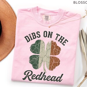 Comfort Colors Dibs On The Redhead Shirt Irish Shamrock Flag Tee St Patrick’s Day Vintage Irish Pride Shirt image 2